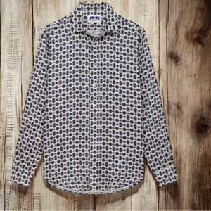 Lovebrand & Co Men's Eye of the Tiger Abaco Linen Shirt 100% Linen Size XXL